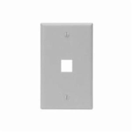 LEVITON 1-Port Wallplate Unloaded, 1-Gang Use W/Snap-In Modules, Quickport GY 41080-1GP